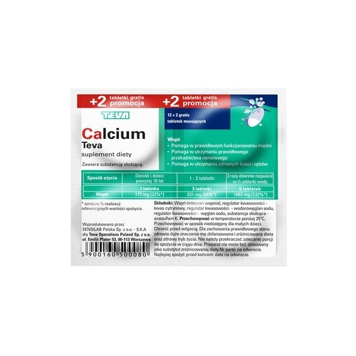 Calcium tabletki musujące na alergię 20szt