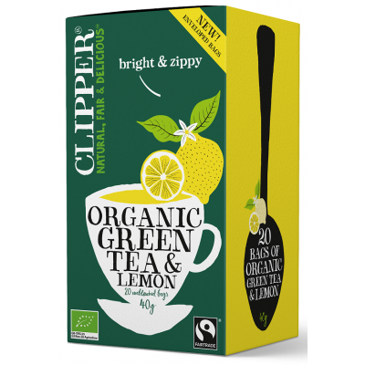 Clipper herbata zielona z cytryną BIO fix (20 saszetek)