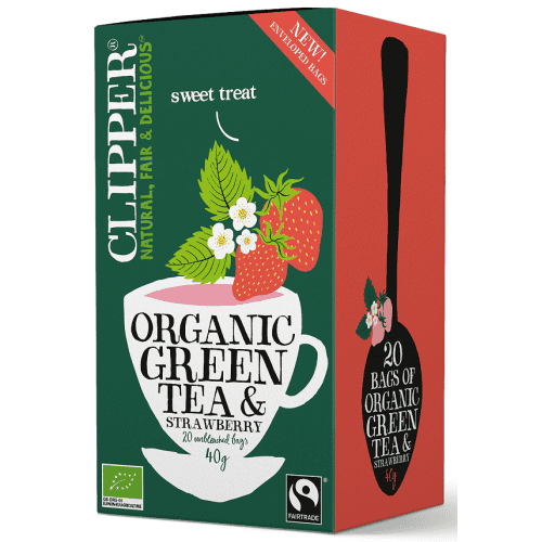 Clipper herbata zielona z truskawką fair trade BIO 40 g (20 x 2g)