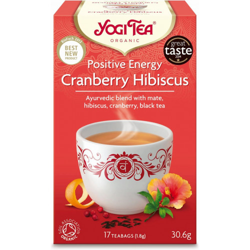 Yogi Tea herbatka pozytywna energia żurawina - hibiskus BIO (17 x 1,8g)