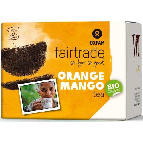 Oxfam herbata czarna o smaku mango - pomarańcza fair trade BIO (20 x 1,8g)