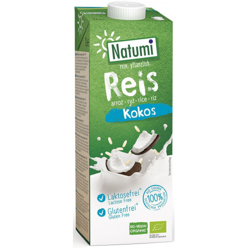 Natumi napój ryżowo - kokosowy bez dodatku cukrów bezglutenowy BIO 1l