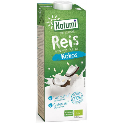 Natumi napój ryżowo - kokosowy bez dodatku cukrów bezglutenowy BIO 1l